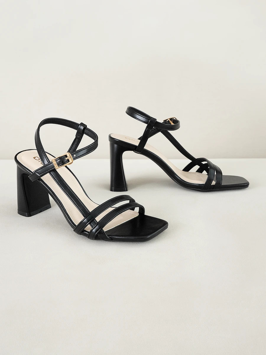 รองเท้าส้นสูงแบบเปิดหน้า AA0514 Black