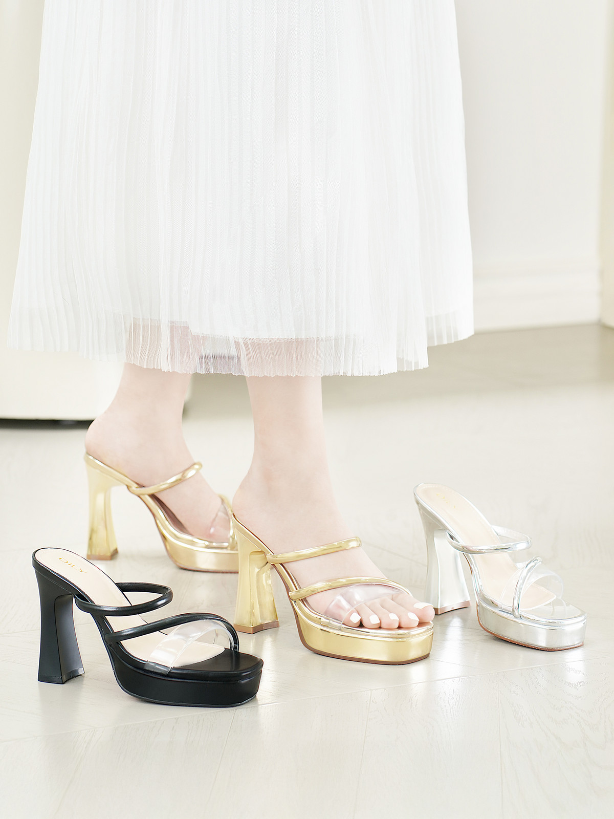 รองเท้าเปิดส้นส้นสูง DL0605