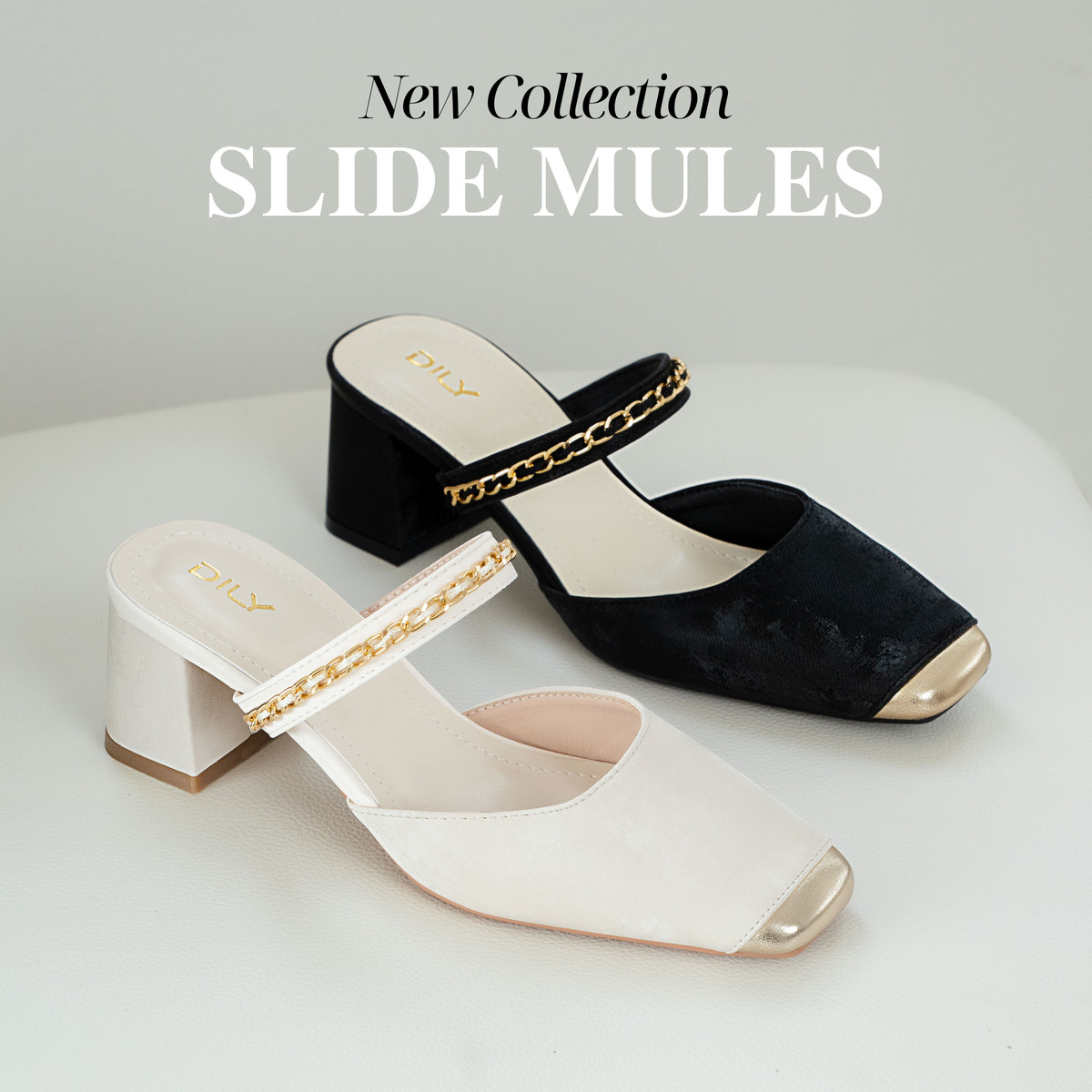 รองเท้ามิวล์ส้นสูง DL0623