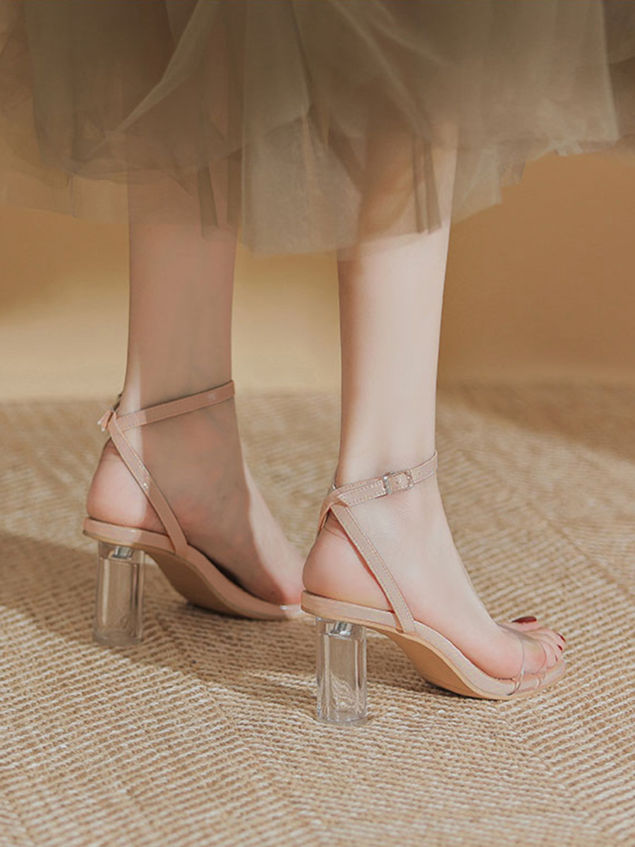 รองเท้าส้นสูงแบบเปิดหน้า AA0335 Brown