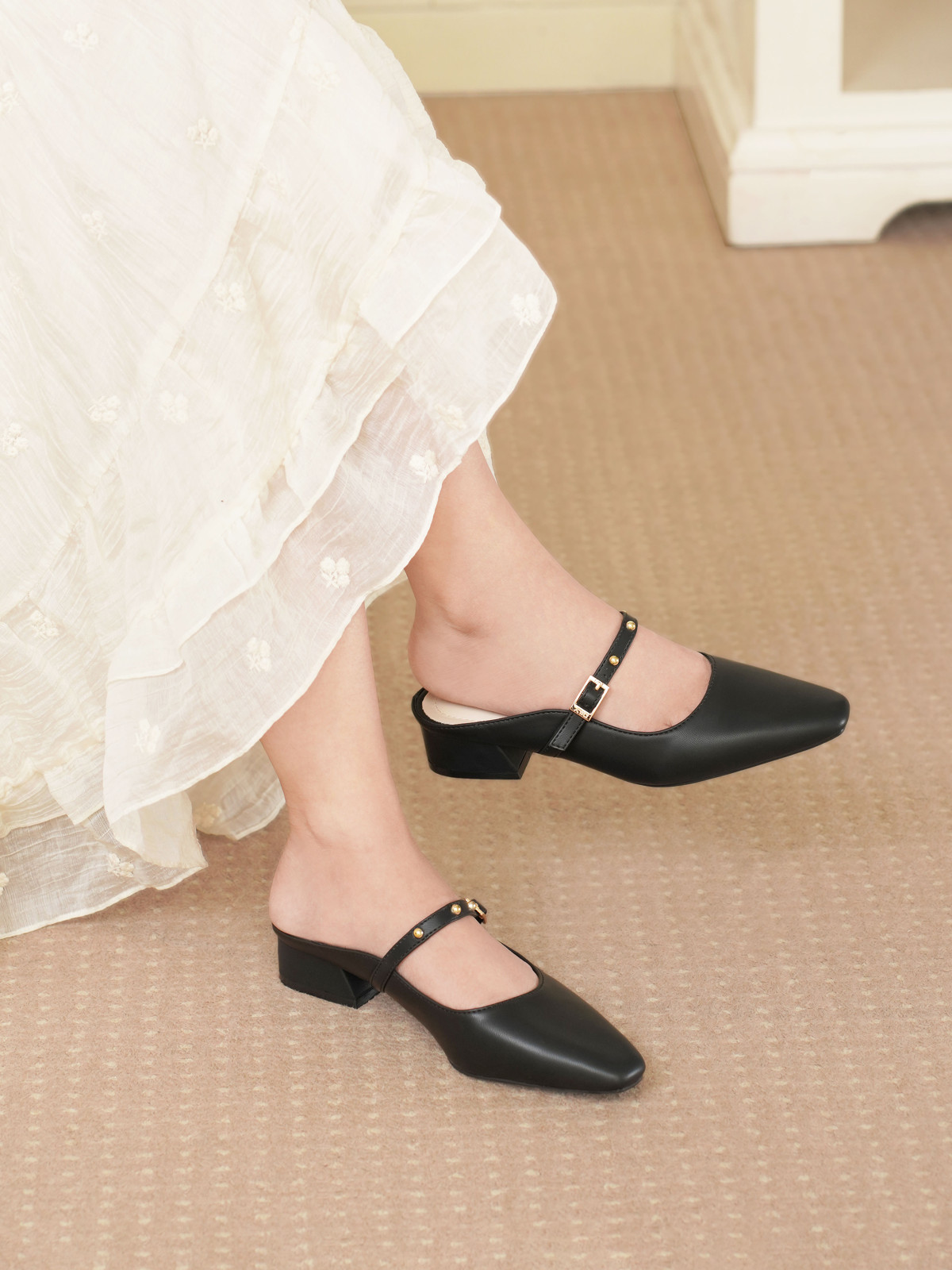 รองเท้าเปิดส้นส้นสูง DL0588