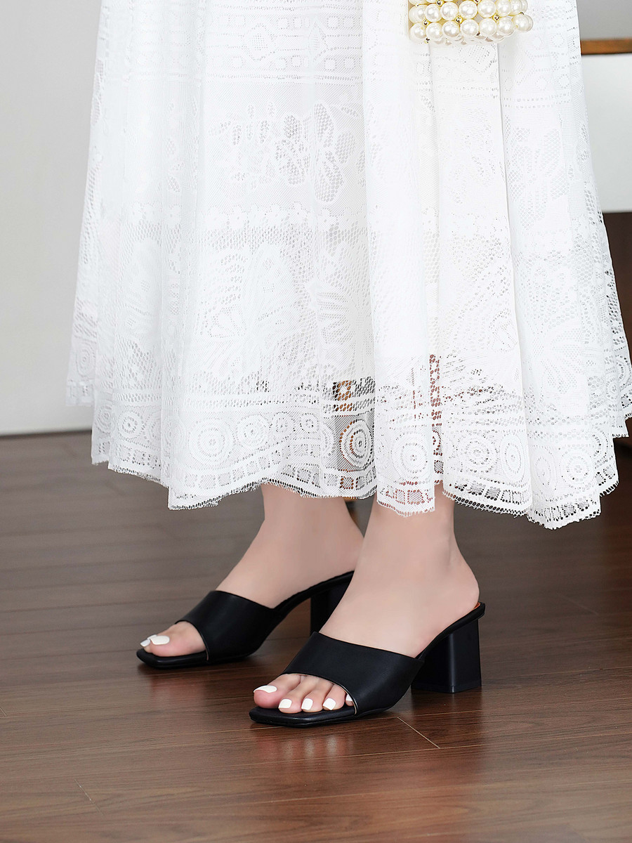 รองเท้าเปิดส้นส้นสูง AA0325 Black
