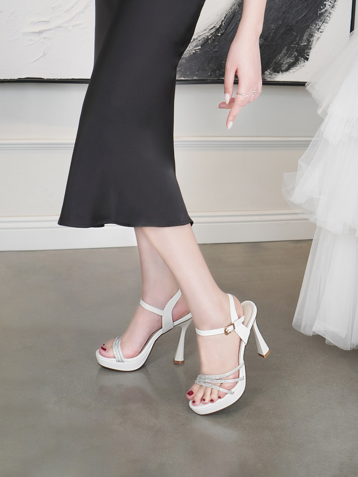 รองเท้าแตะส้นตึกผู้หญิง DL0541