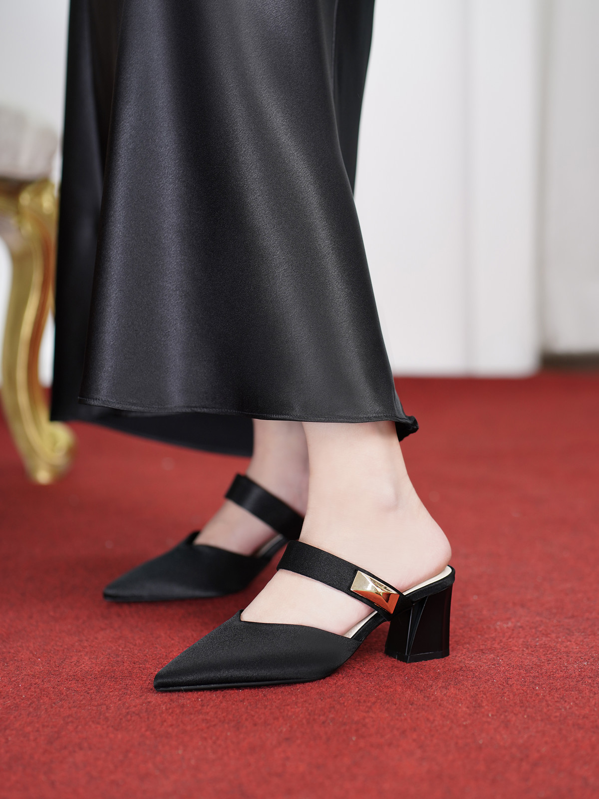 รองเท้าเปิดส้นส้นสูง DL0574