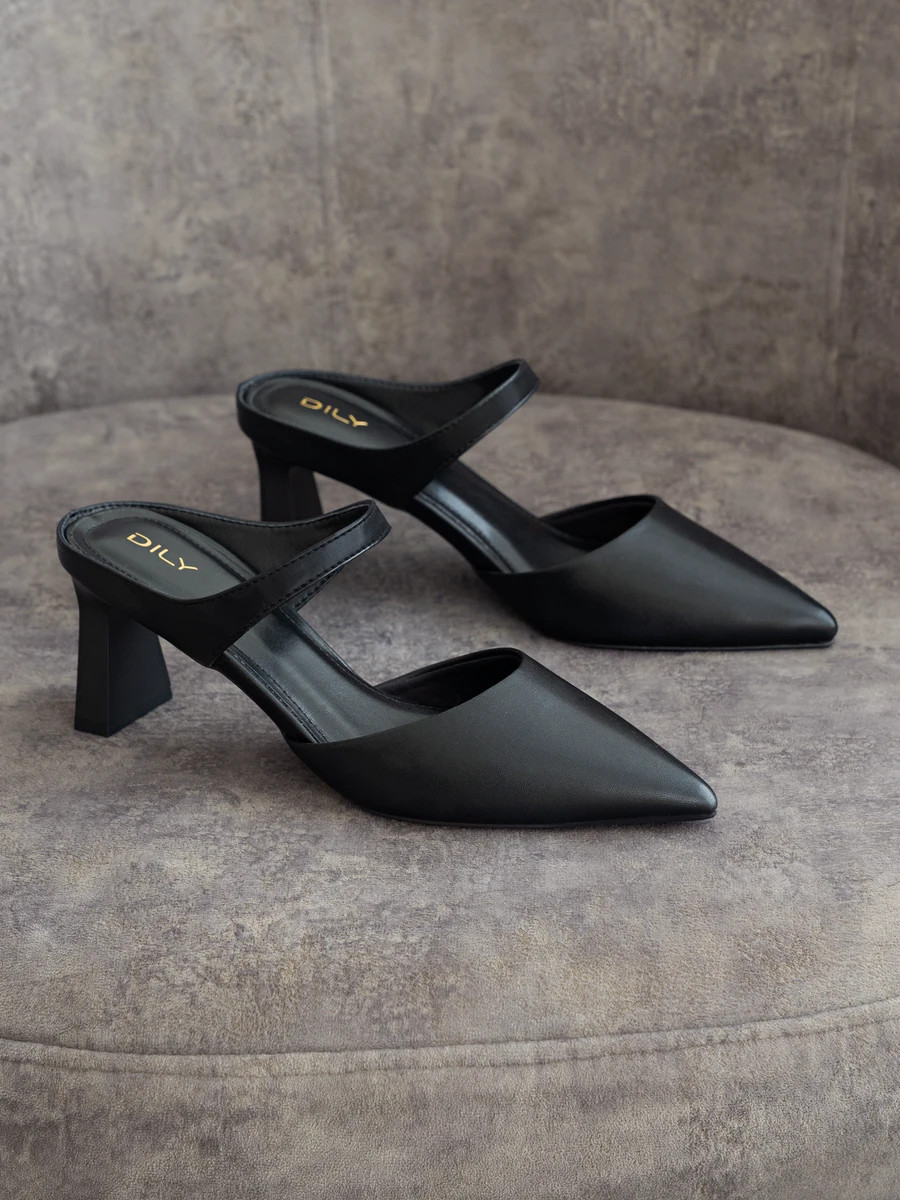 รองเท้ามิวล์ส้นสูง AA0454 Black