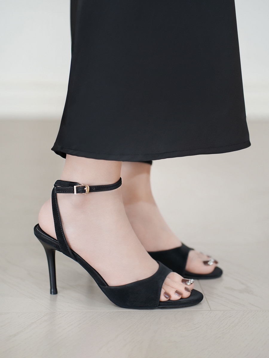 รองเท้าส้นสูงแบบเปิดหน้า DL0573 Black