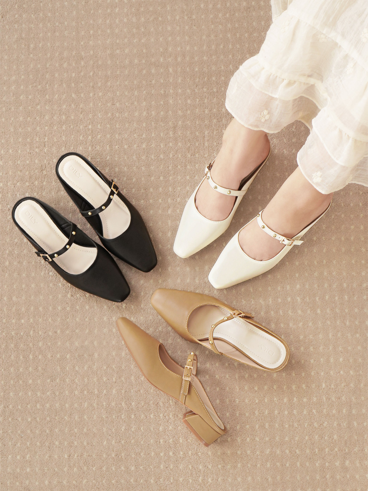 รองเท้าเปิดส้นส้นสูง DL0588